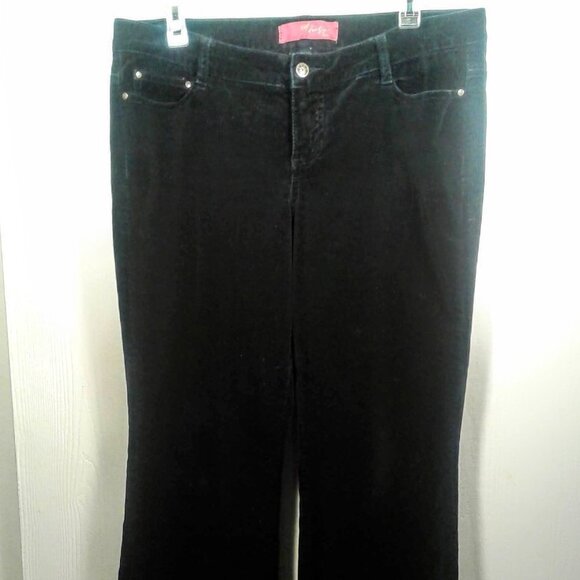 Black Thalia Sodi Velveteen Jeans Size: 1X - Picture 2 of 9